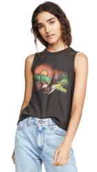 Chaser Gauzy Cotton Cropped High Low Muscle Tank