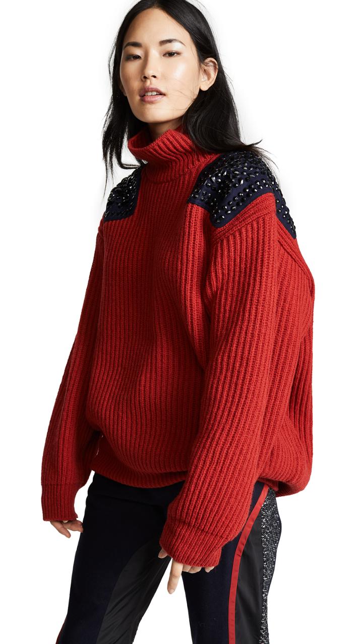 Kolor Two Tone Turtleneck Top