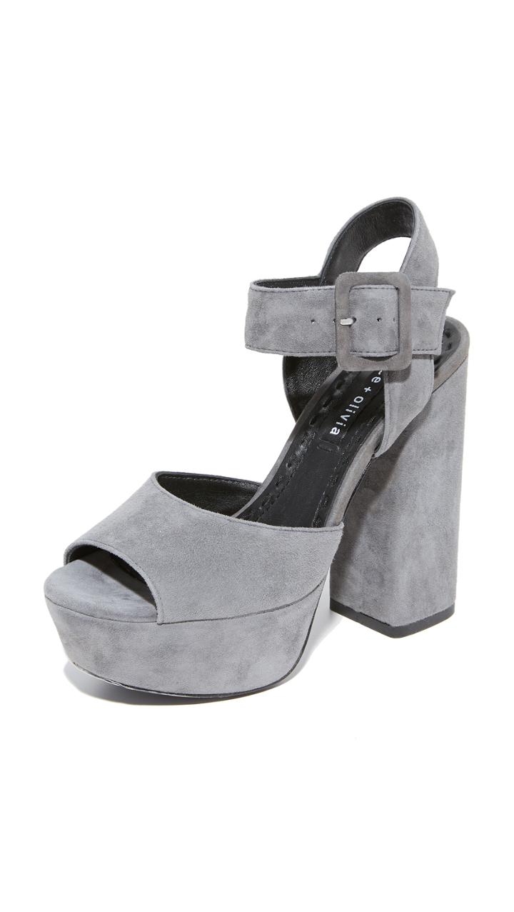 Alice Olivia Lily Suede Platform Sandals