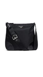 What Goes Around Comes Around Prada Black Nylon Messenger Bag