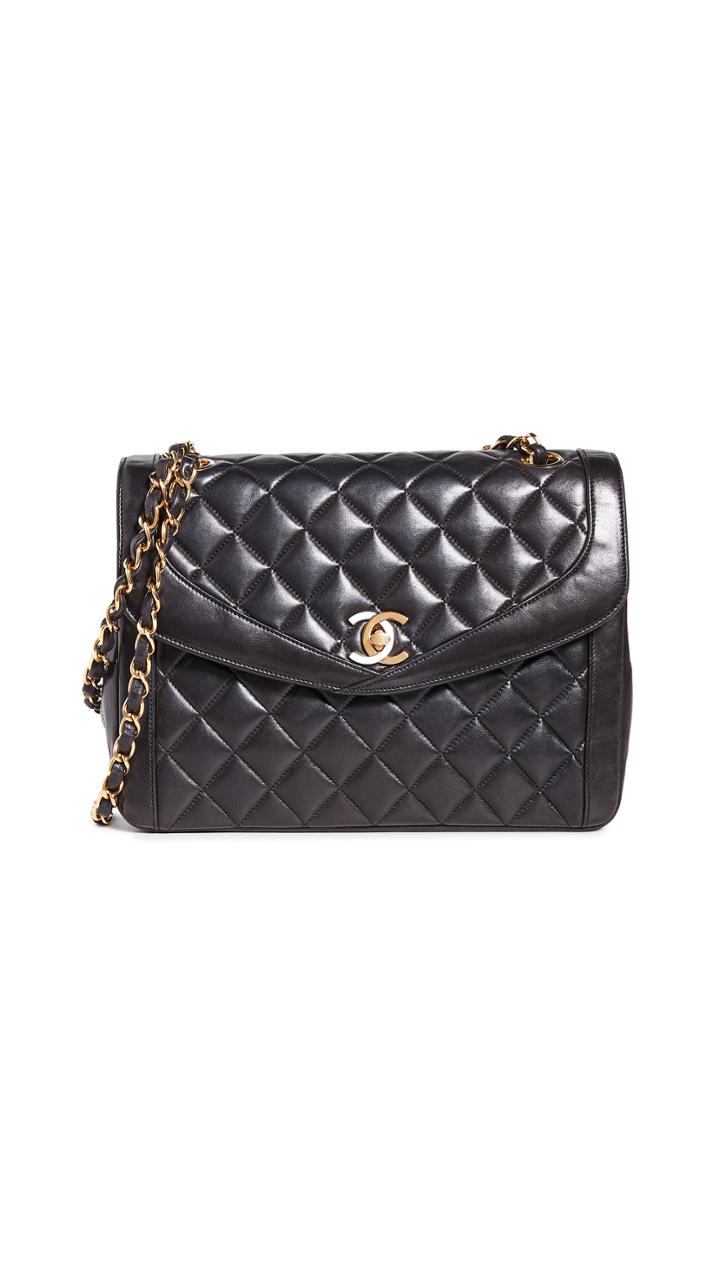 What Goes Around Comes Around Chanel Black Lamb Shoulder Bag