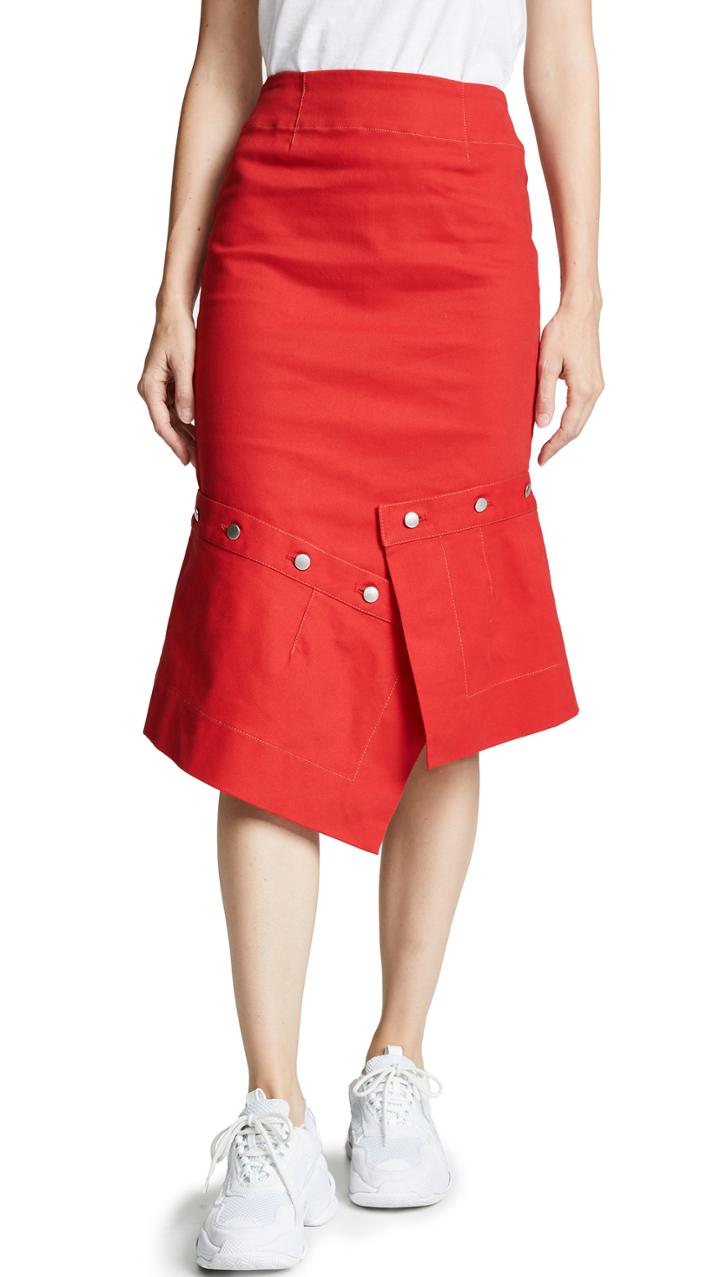 Edit Pencil Skirt With Button Off Peplum