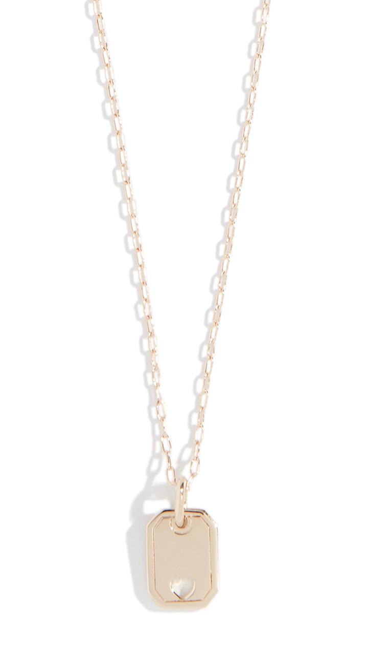 Jane Taylor 14k Cleo Vertical Baby Tag Necklace