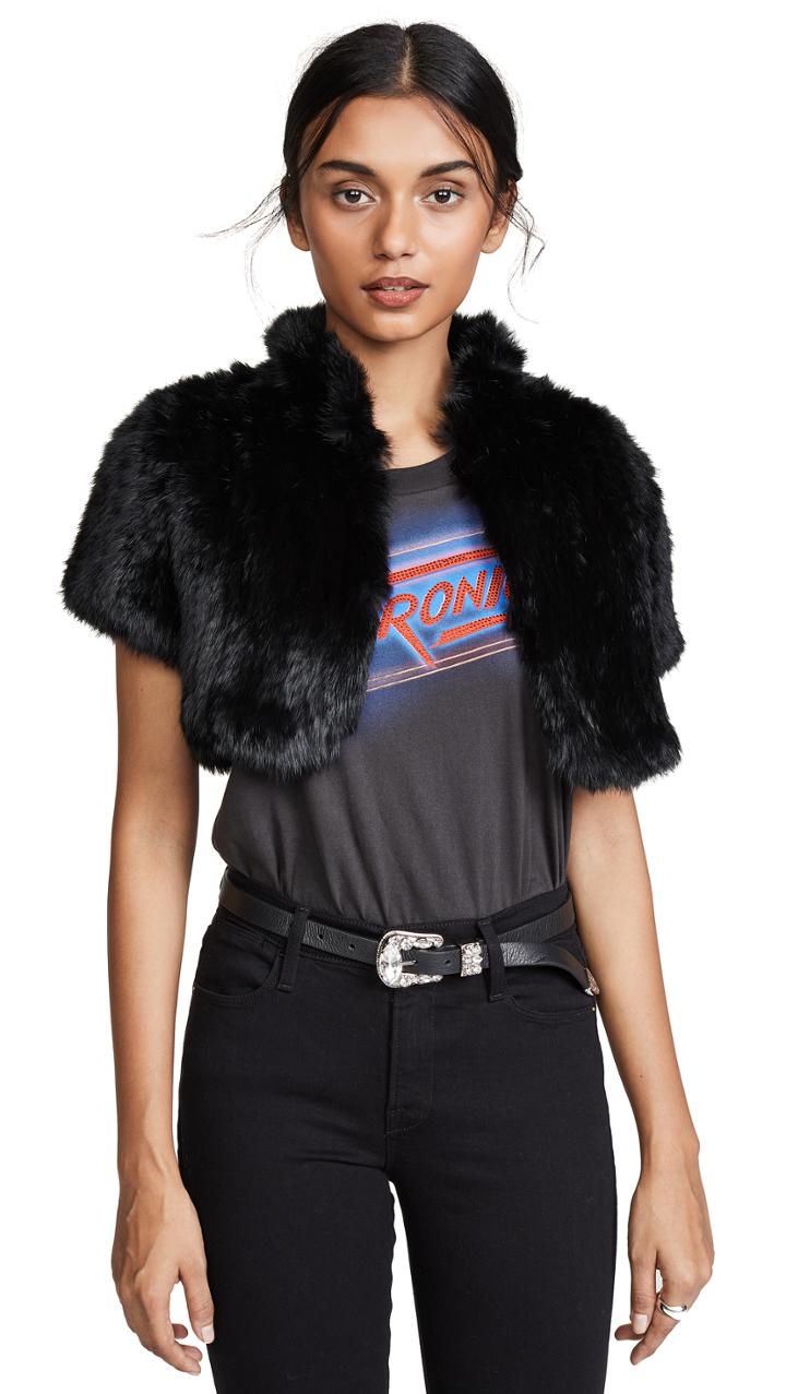 Jocelyn Felicity Rabbit Fur Shrug