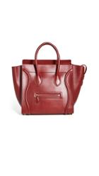 What Goes Around Comes Around Celine Red Smooth Mini Luggage Tote