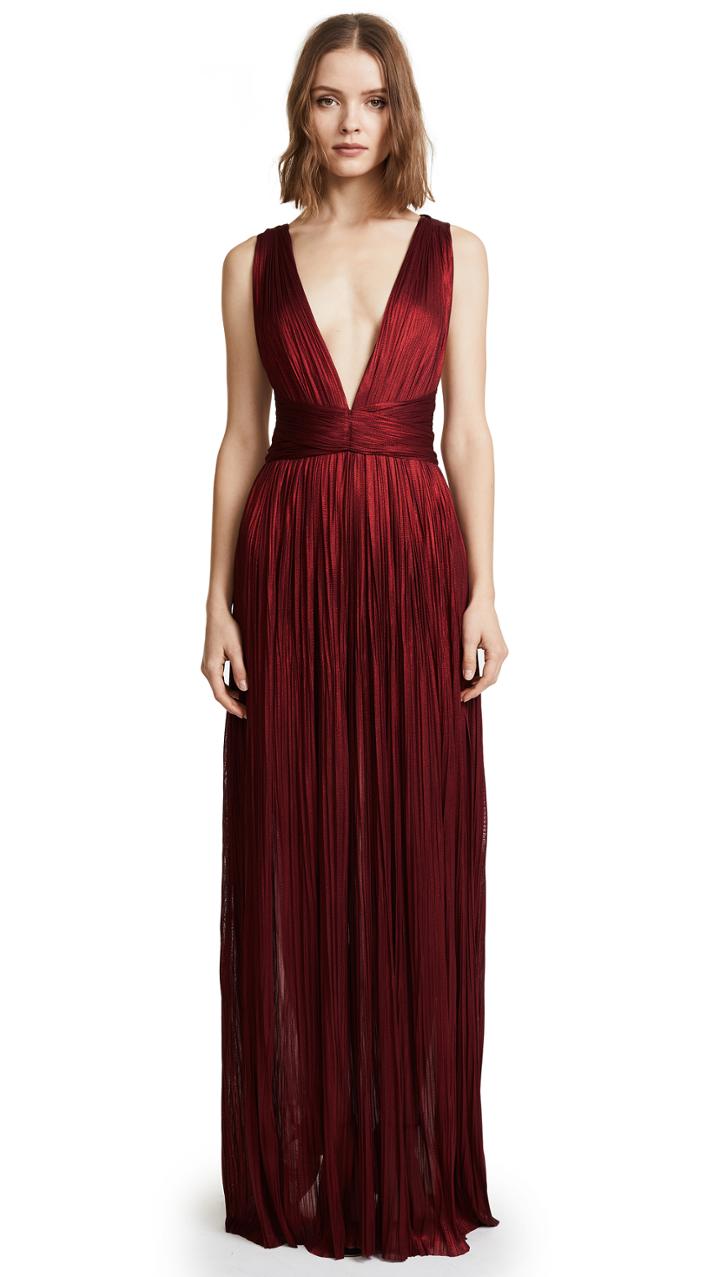 Maria Lucia Hohan Deep Neck Floor Length Dress