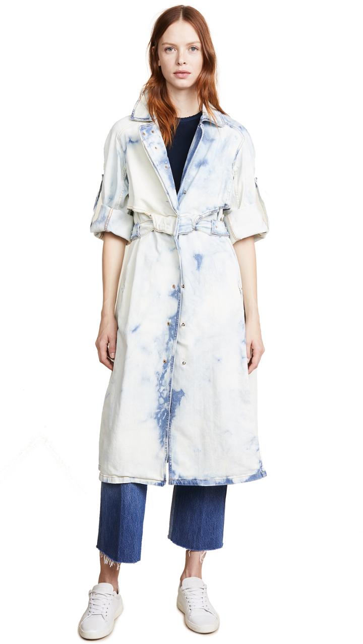 Esteban Cortazar Stretch Denim Trench Coat