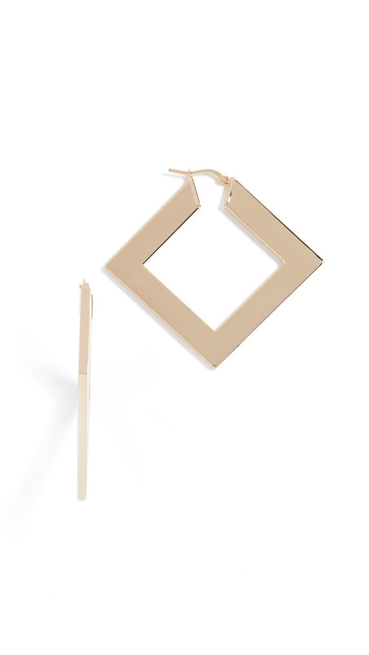 Bronzallure Thick Square Hoops