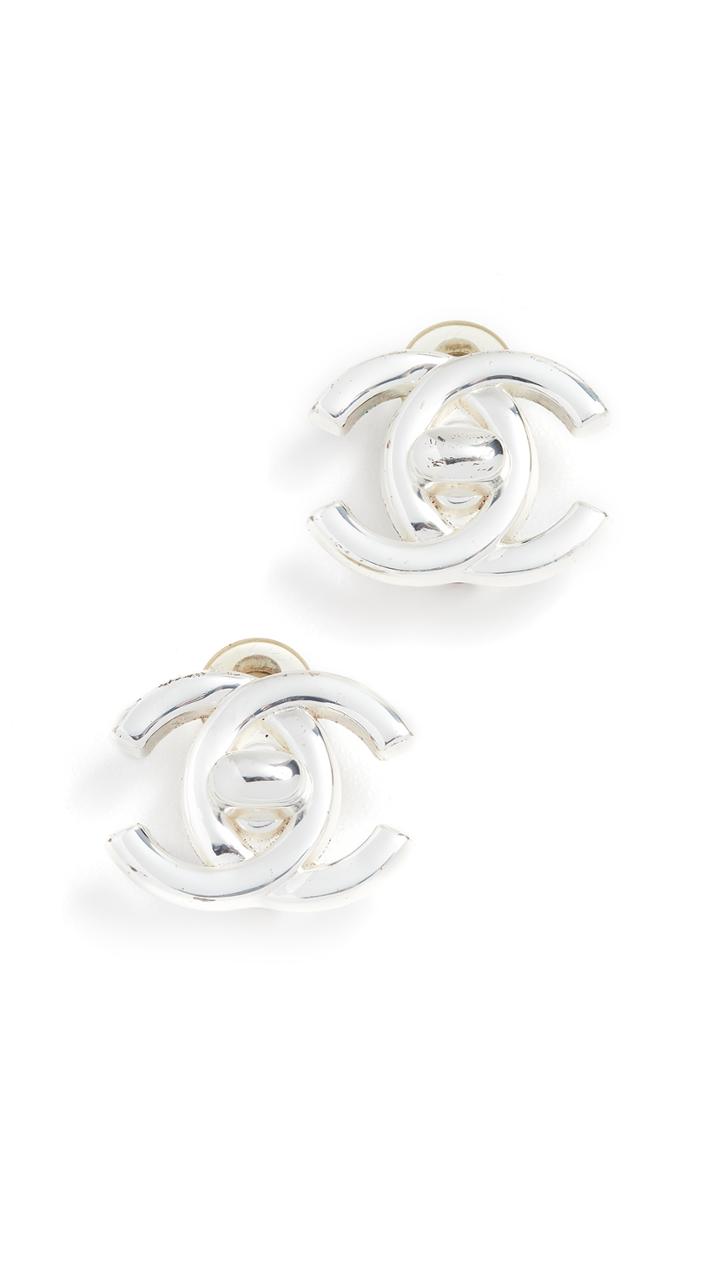 What Goes Around Comes Around Chanel Turn Lock Earrings