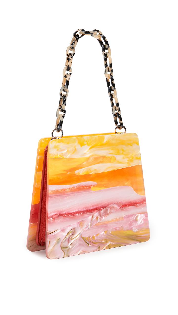 Edie Parker Abstract Sunset Hardshell Bag