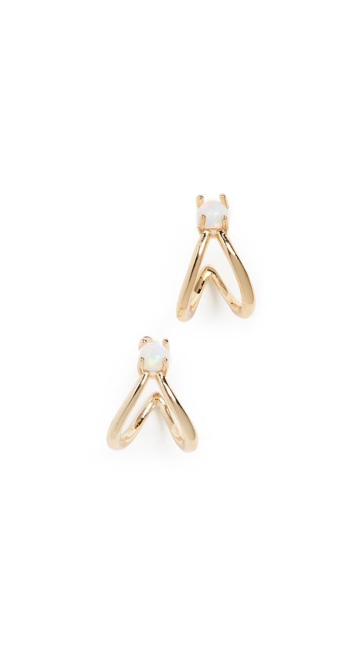 Gorjana Opalite Solitaire Double Huggies