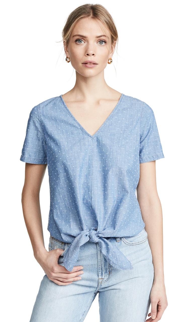 Madewell Tie Front Blouse