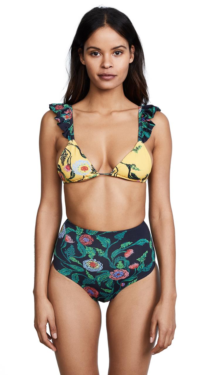 Patbo Floral Ruffle Strap Triangle Top