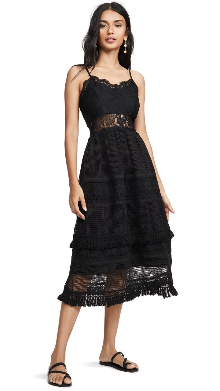 Place Nationale La Marne Grid Lace Maxi Sun Dress
