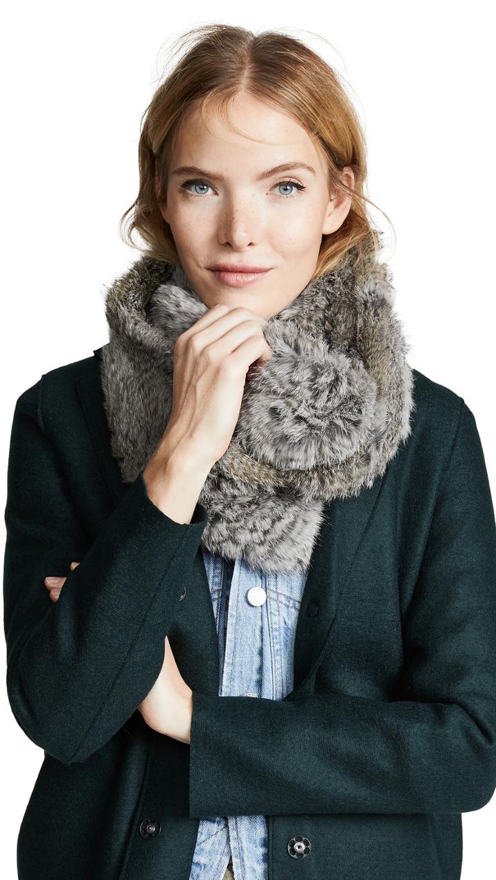 Jocelyn Knitted Fur Infinity Scarf