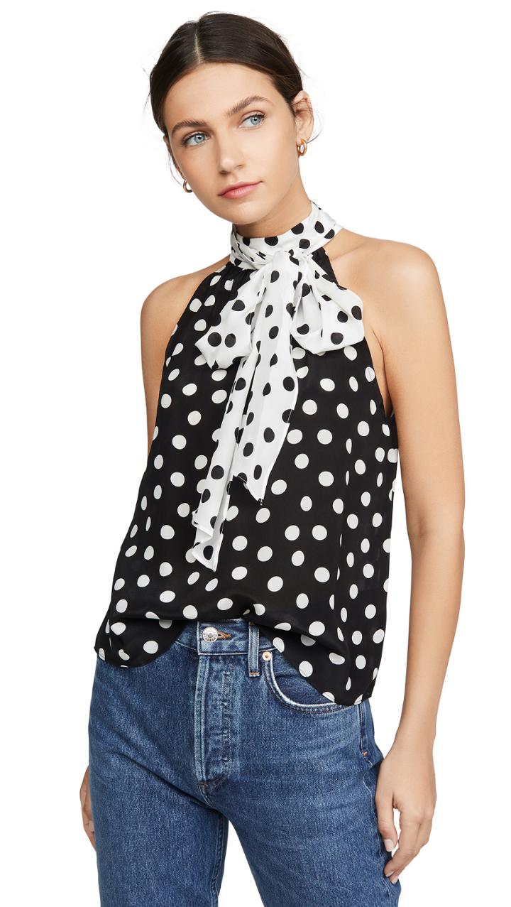 Alice Olivia Liana Bow Neck Top