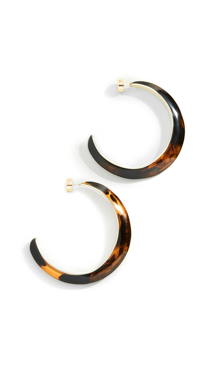 Dinosaur Designs Stone And Metal Large Hoop Earrings