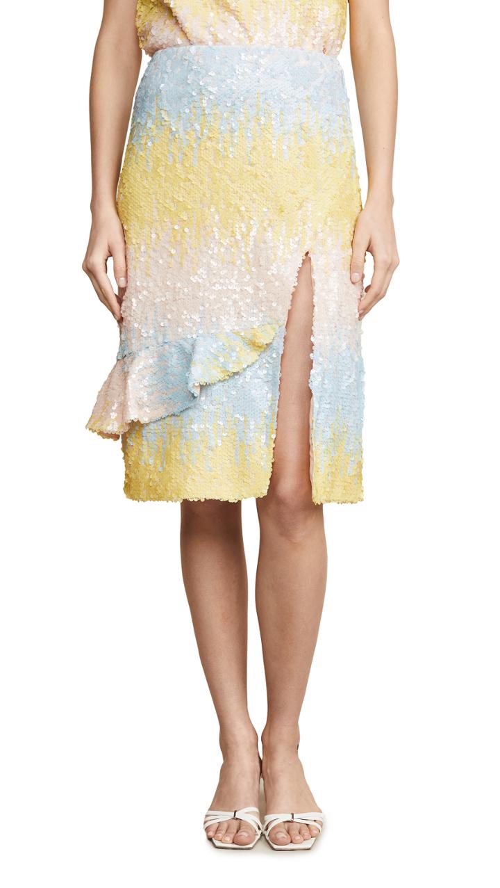 Endless Rose Colorblock Sequin Skirt