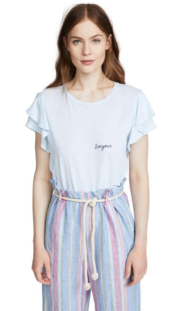 Sundry Bonjour Ruffles Tee
