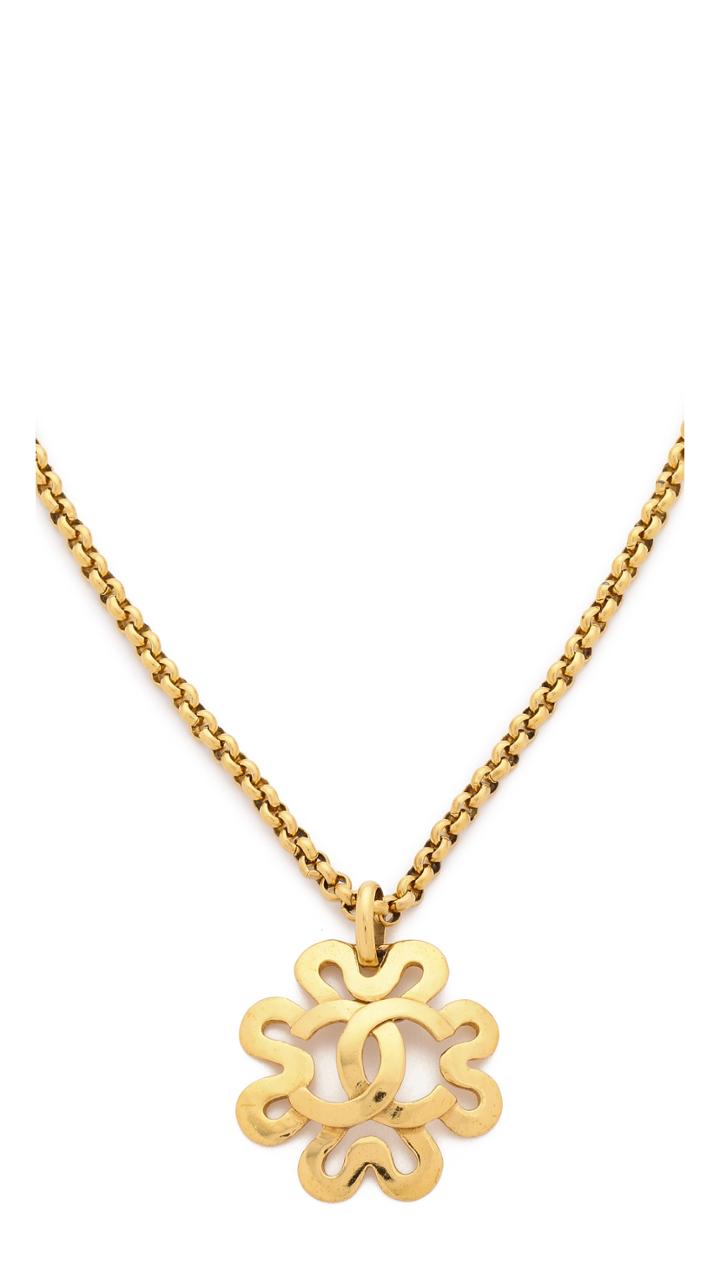 What Goes Around Comes Around Chanel Squiggle Border Cc Necklace Previously Owned 