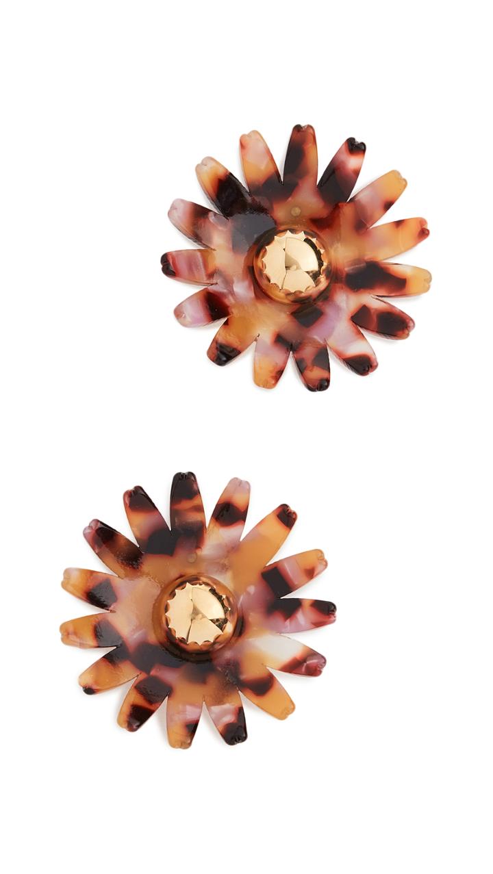 Lele Sadoughi Daisy Button Earrings