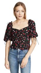 For Love Lemons Tainted Button Front Top