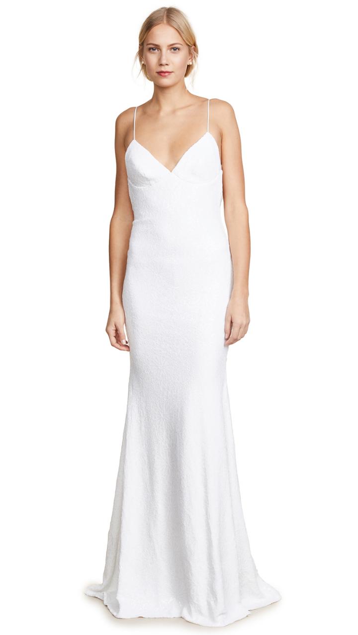Jonathan Simkhai Macrame Ruffle Bustier Dress