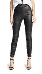 Alexanderwang T Stretch Leather Pants With Ruching Detail
