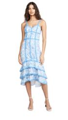 Alice Olivia Diane Tiered High Low Dress