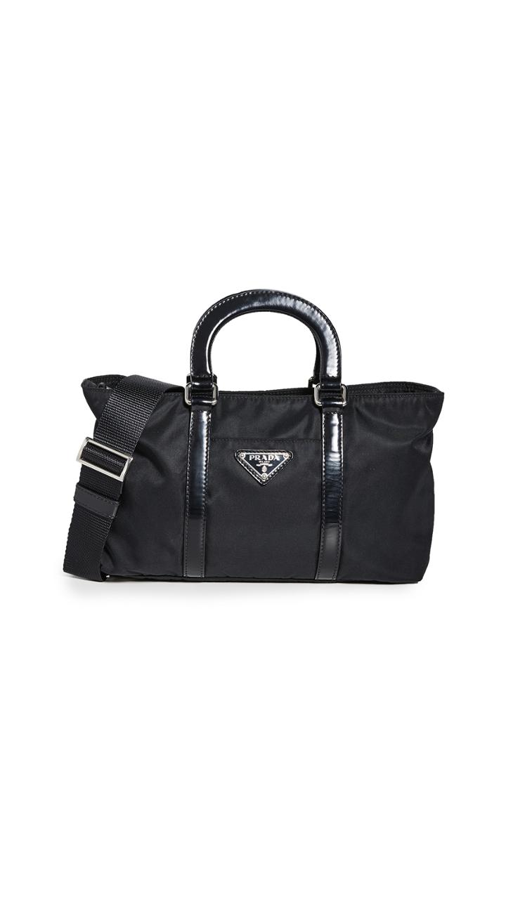 What Goes Around Comes Around Prada Black Nylon Mini Handbag