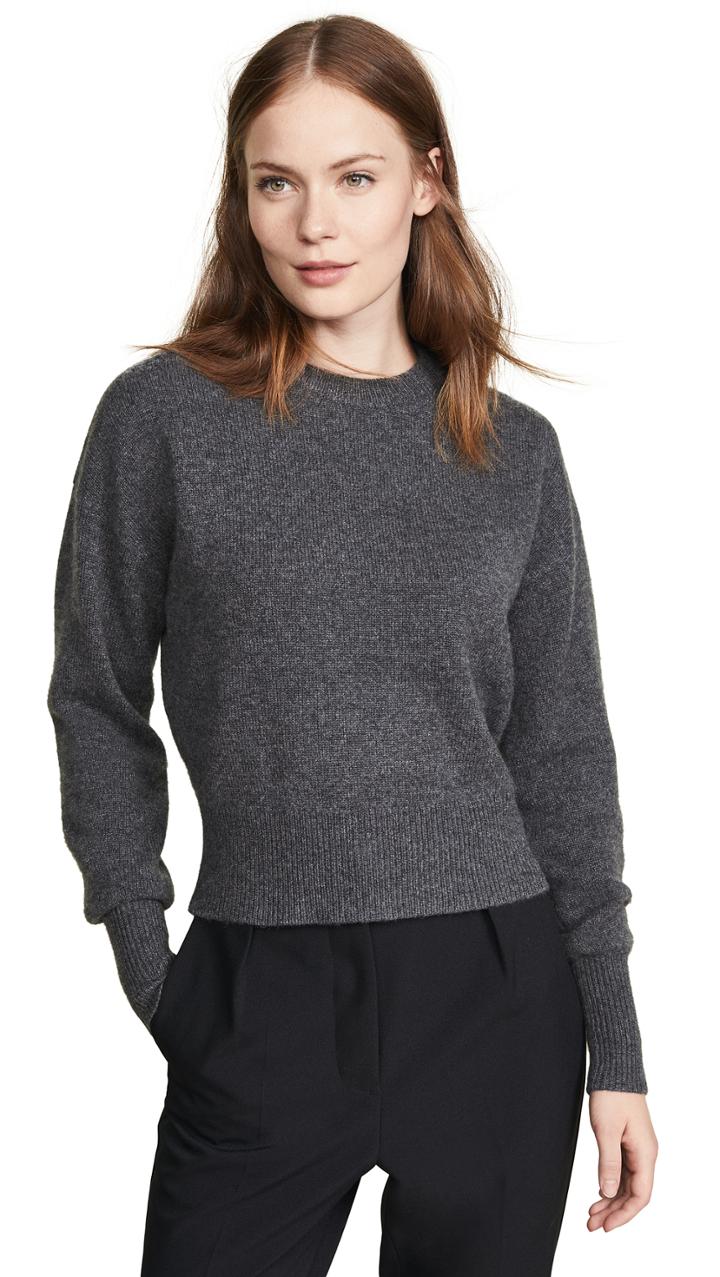 Theory Cashmere Drop Shoulder Crew Sweater