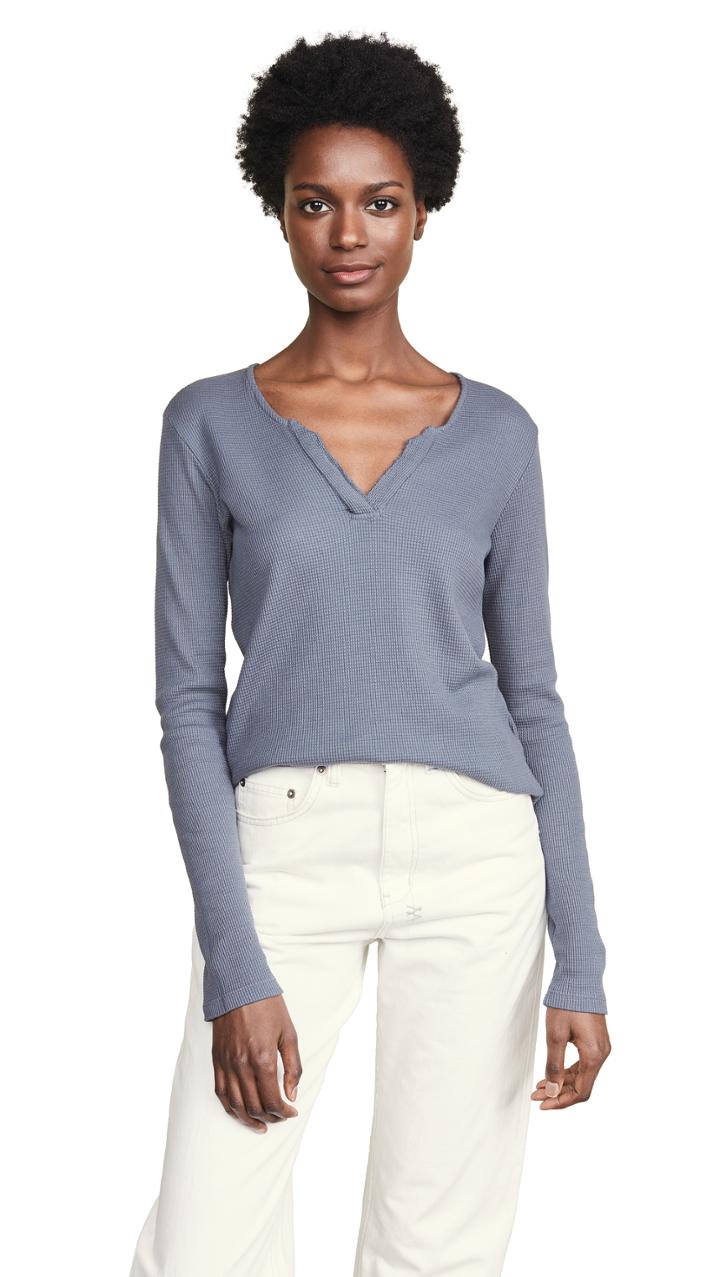 Monrow Long Sleeve Relaxed Henley