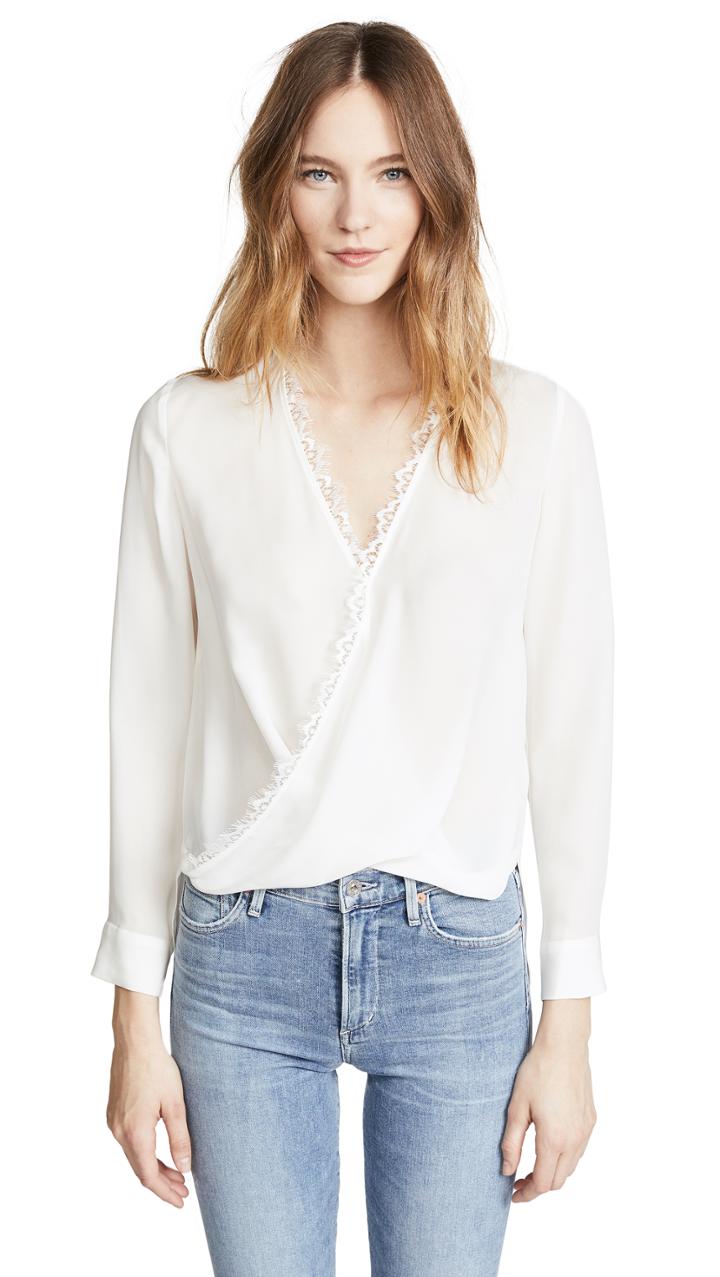 L Agence Rosario Blouse With Lace