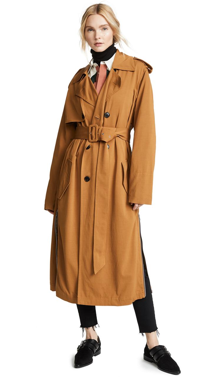 Toga Pulla Rayon Twill Trenchcoat