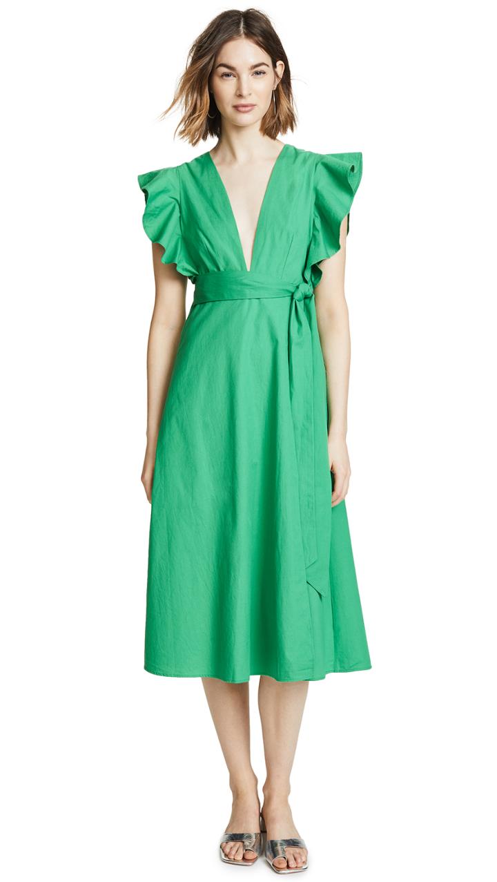 Valencia Vine Molly Poplin Wrap Dress