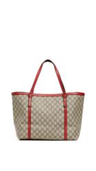 What Goes Around Comes Around Gucci Red Coated Canvas Tote Bag