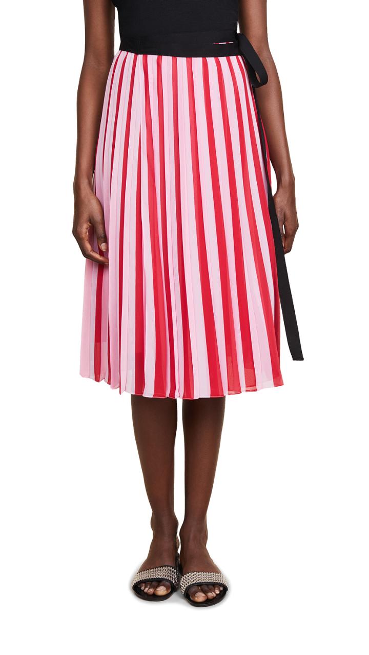 Tome Pleated Georgette Wrap Skirt