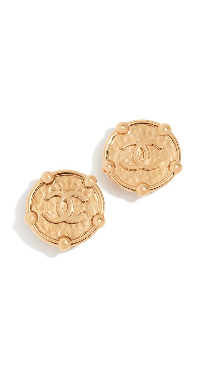 What Goes Around Comes Around Chanel Cc Round Border Earrings