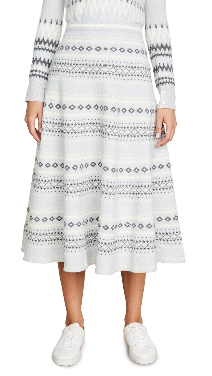 Adam Lippes Fair Isle Knit Midi Skirt