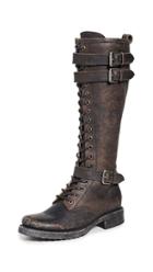 Frye Veronica Buckle Tall Combat Boots