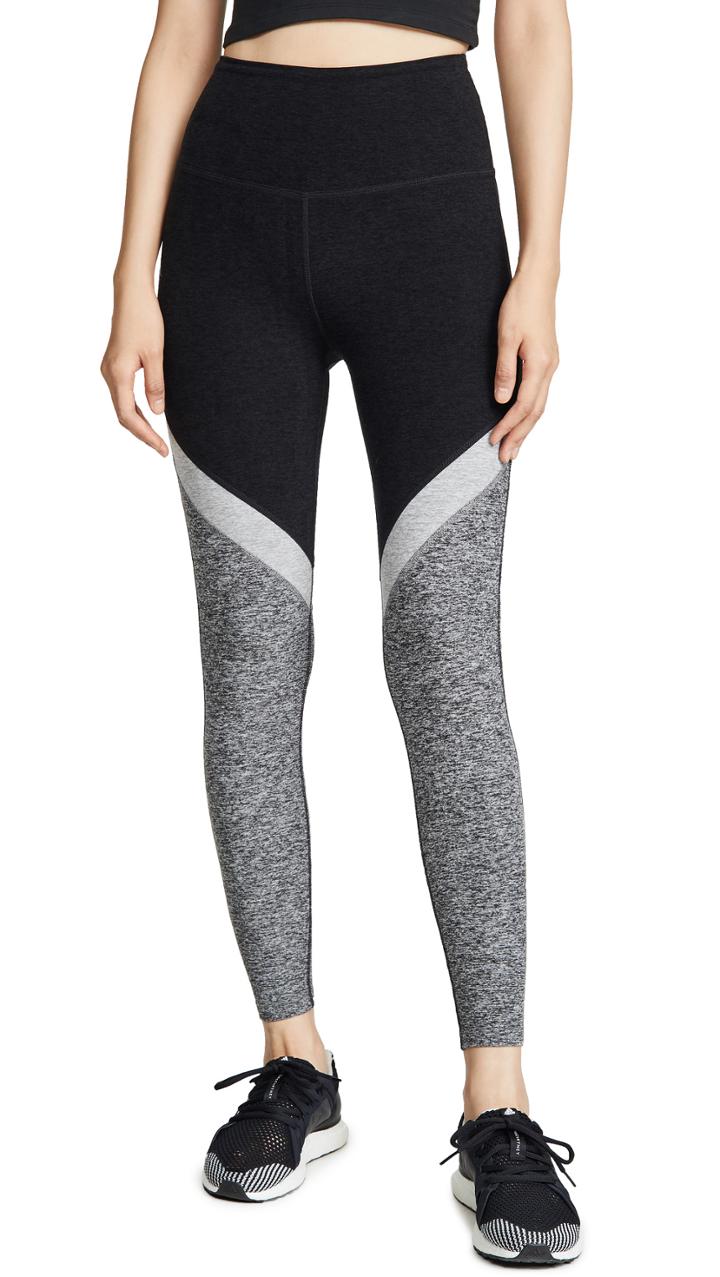 Beyond Yoga Tri Panel High Waisted Midi Leggings