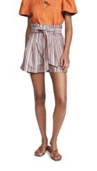 Madewell Paperbag Shorts In Rainbow Stripe