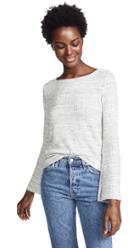 Three Dots Chunky Heather Thermal Top With Flare Sleeves