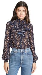 Jill Jill Stuart Ruffle High Neck Blouse