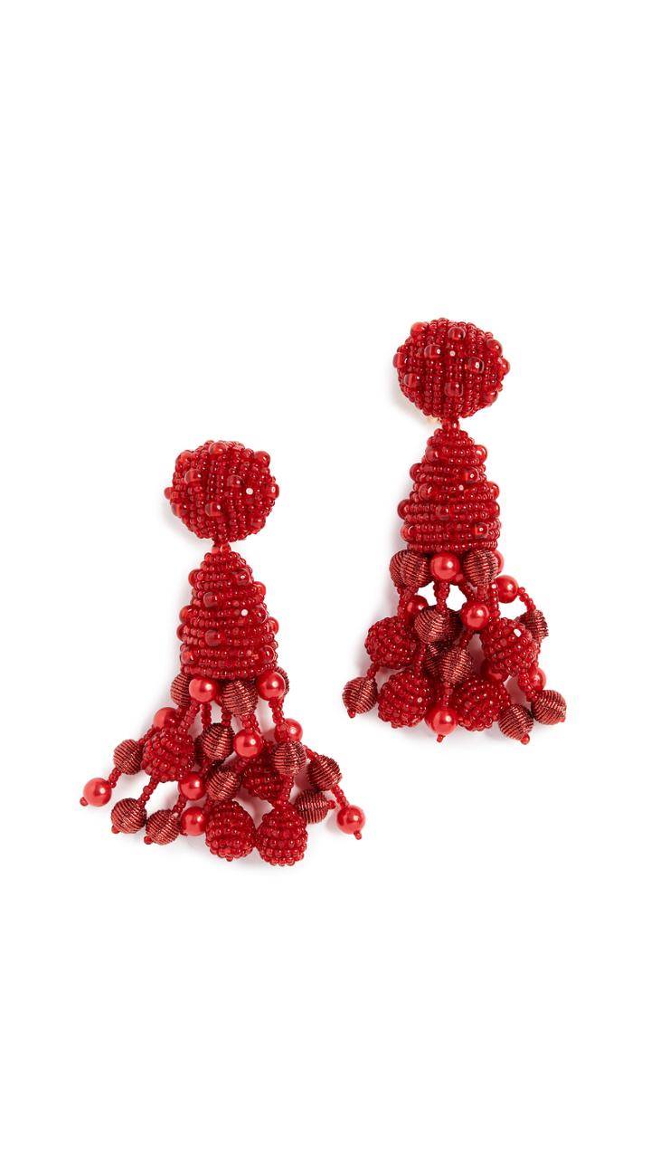 Oscar De La Renta Falling Tassel Earrings
