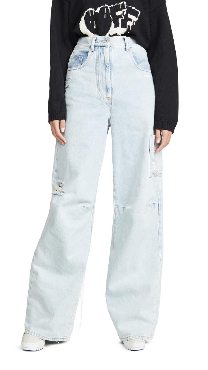 Off White Oversize Tomboy Pants Bleach White