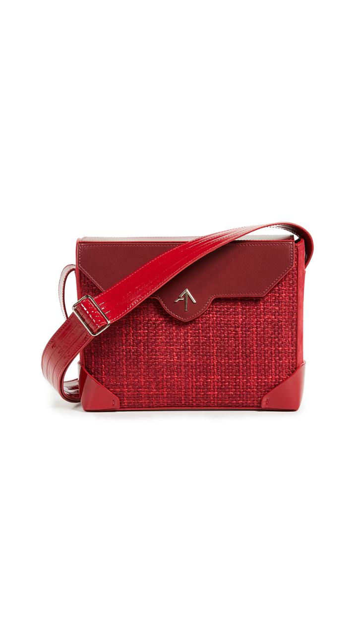 Manu Atelier Bold Tweed Combo Shoulder Bag