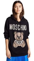 Moschino Crystal Embellished Bear Hoodie