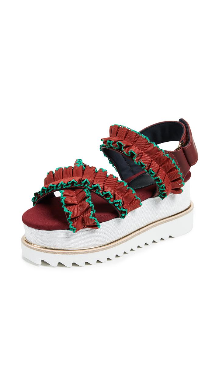 Suecomma Bonnie Ruffle Detailed Platform Sandals