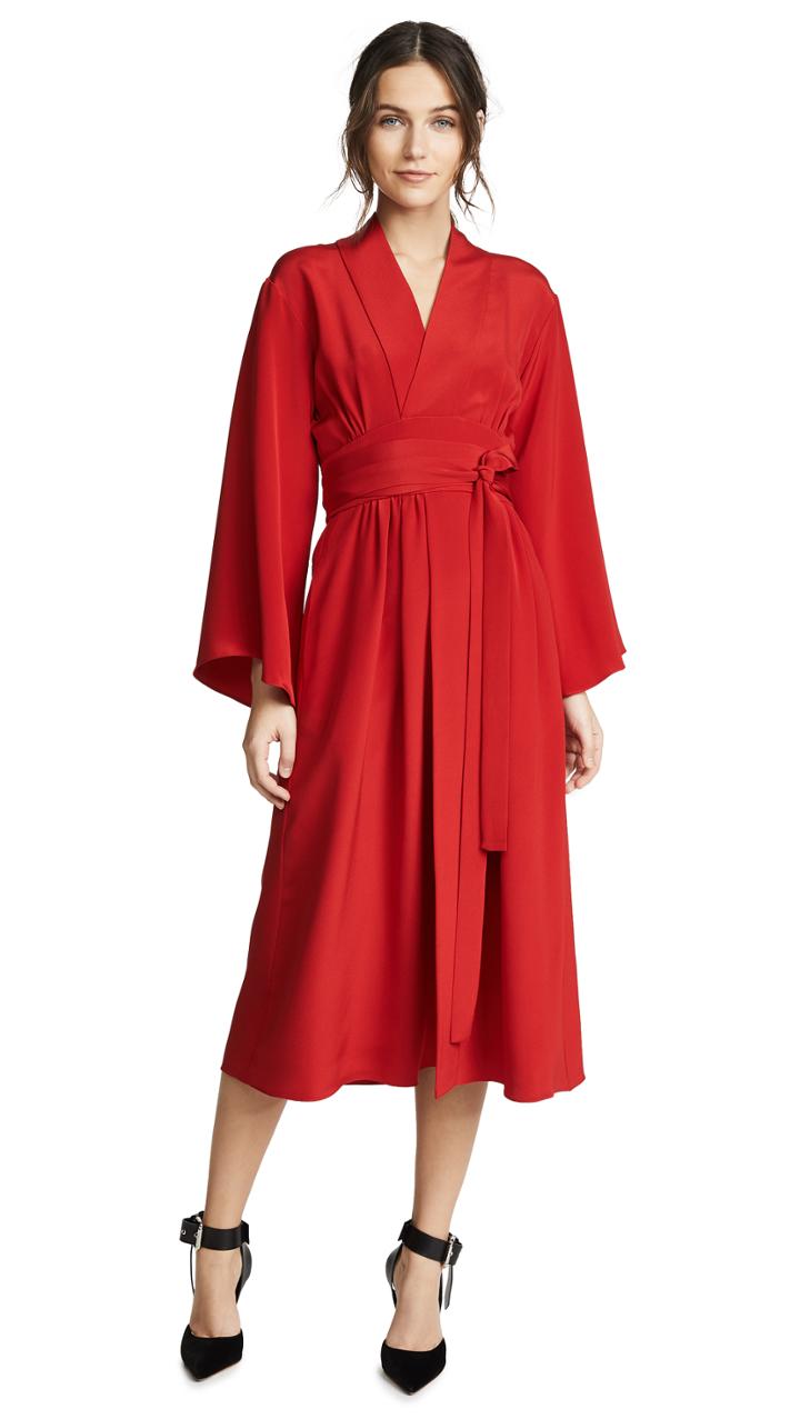 Adam Lippes Kimono Dress With Belt